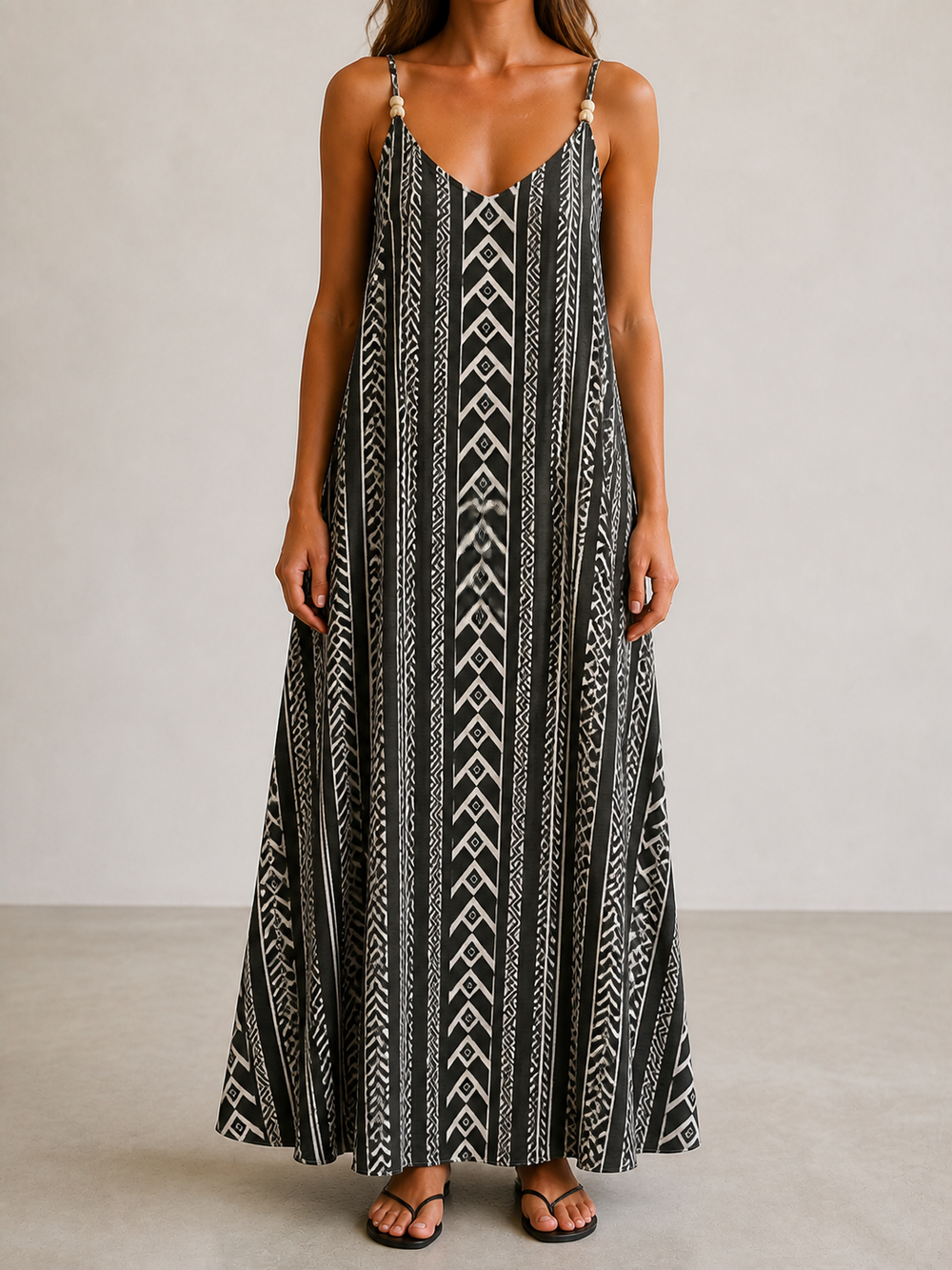 Vestido geométrico blanco y negro — Koketa